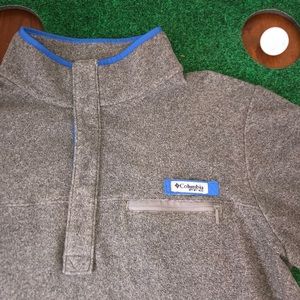 Men’s Columbia Fleece Jacket Gray Blue Large